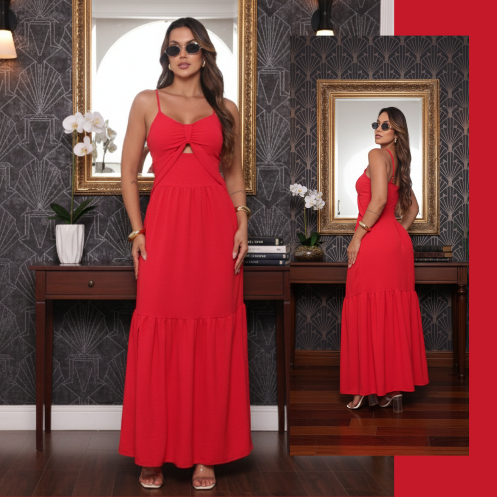 Vestido Festa Longo Vermelho - Comprar com Melhor Preço em Vestidos de Casamento