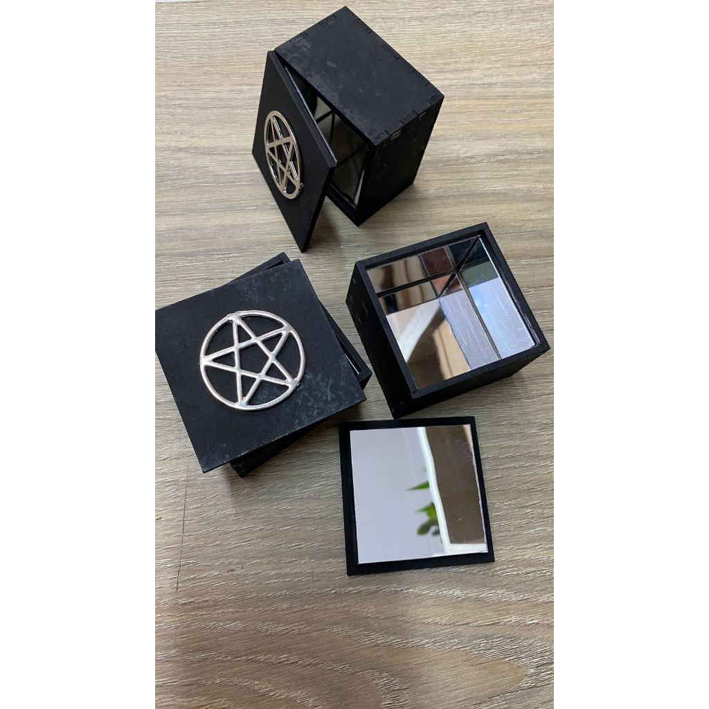 Mini caixa espelhada magia proteção barreira