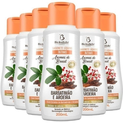 Kit 6 Sabonete Íntimo Barbatimão e Aroeira Aromas do Brasil Bio Instinto 200ml