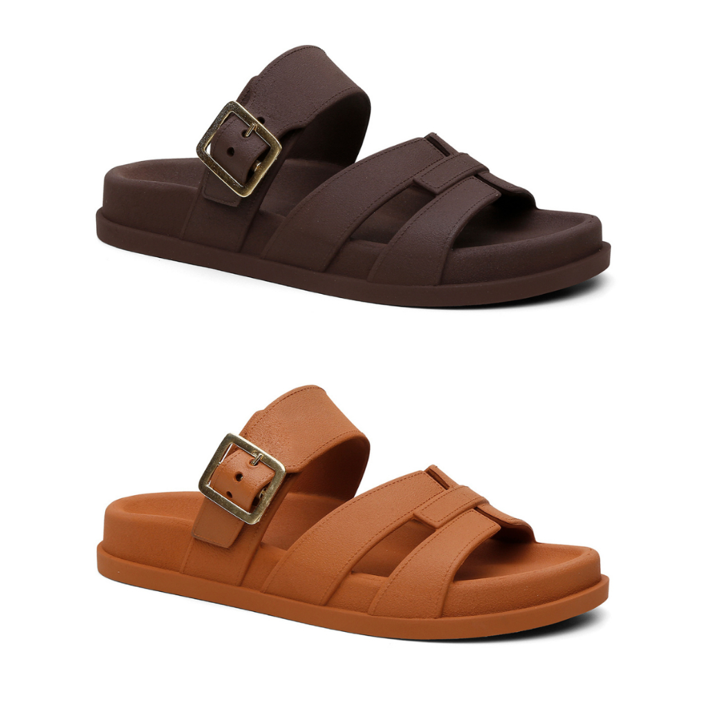Kit 2 Sandalia Papete Feminina Casual Confortavel Tendencia Moderna Blogueira Ortopedica Macia