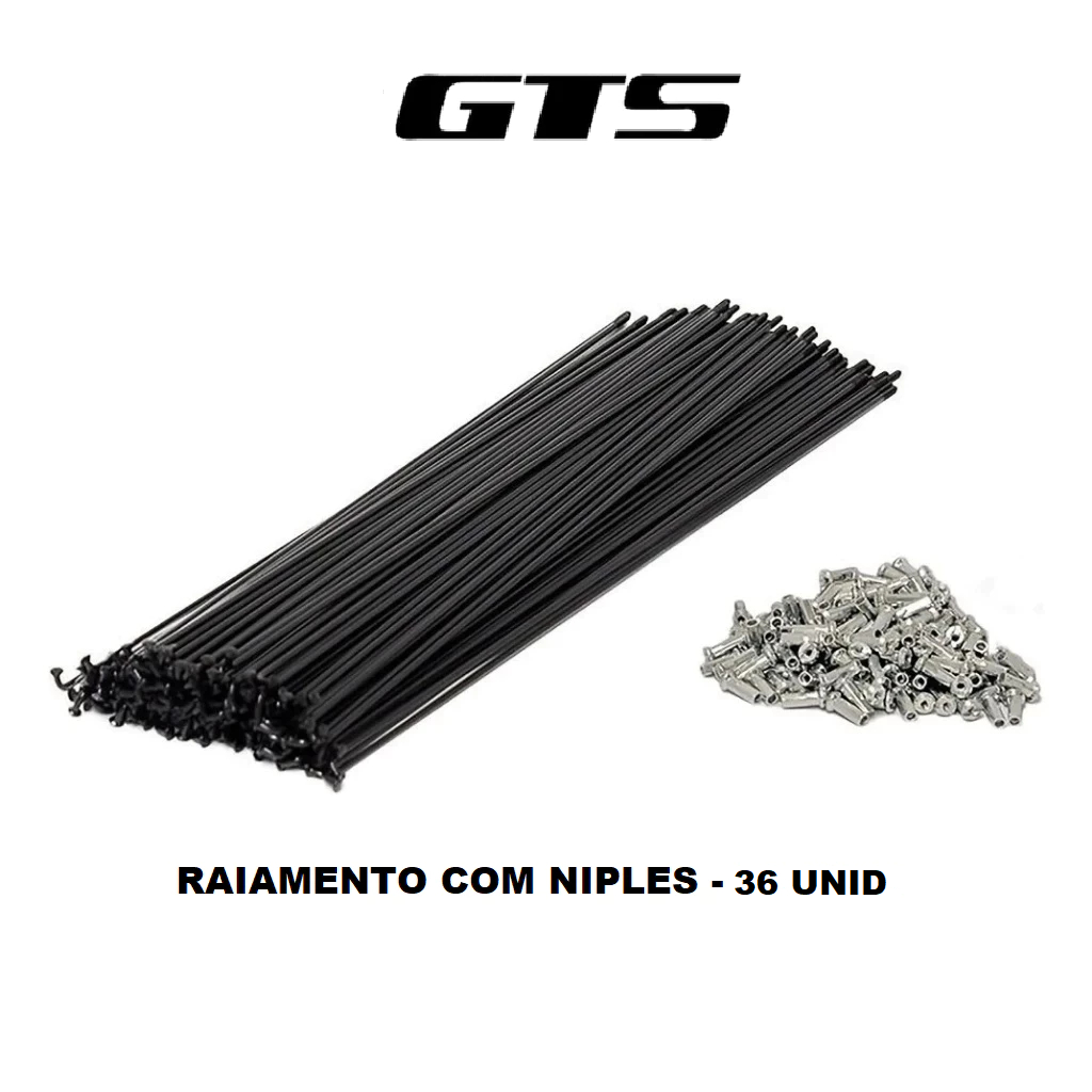 Jogo Raio Raiamento Fino Bike Mtb Preto 290mm x 2.0mm Com Niples (Com 36 Unidades) Bicicleta Aro 29 em Oferta na Shopee