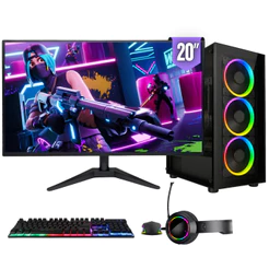 PC Gamer Completo BluePC FORCE, Ryzen 5, Radeon RX, 16GB, SSD 256GB, 500W, Monitor 20" - PGBP-FOR107