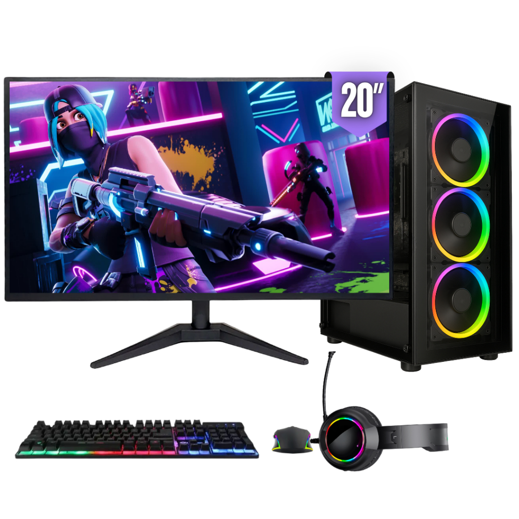 PC Gamer Completo BluePC FORCE, Ryzen 5, Radeon RX, 16GB, SSD 512GB, 500W, Monitor 20" - PGBP-FOR108 em Oferta na Shopee
