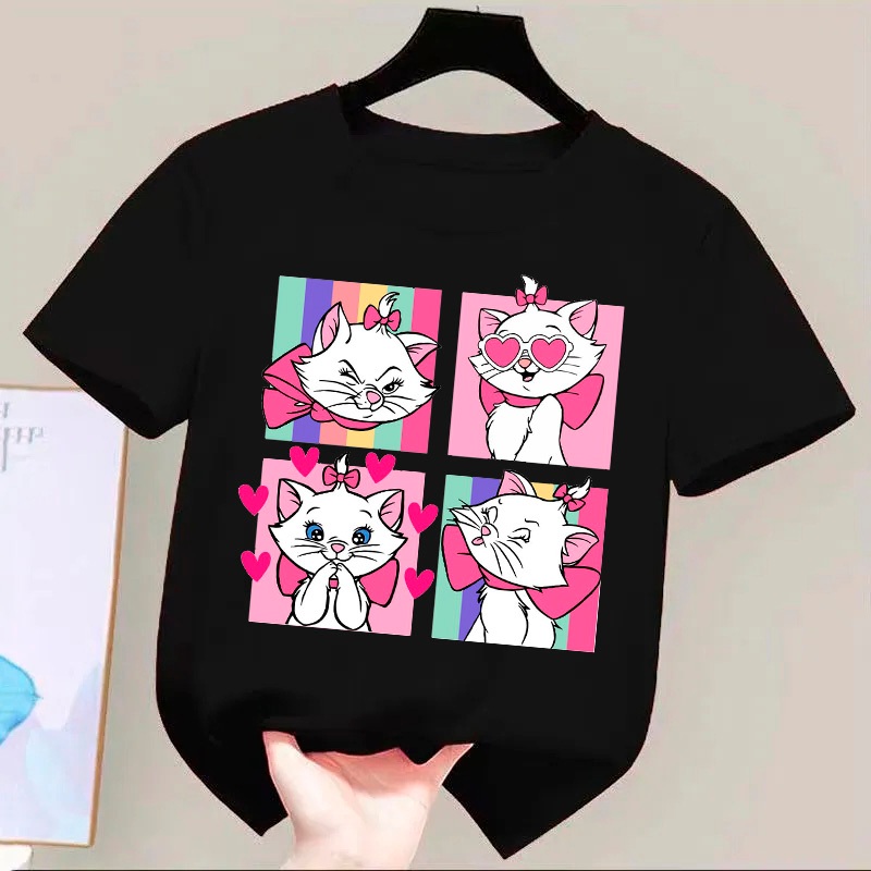 Camiseta De Algodão Infantil Estampada Gatinha Marie Tendencia — imagem 2 de 2