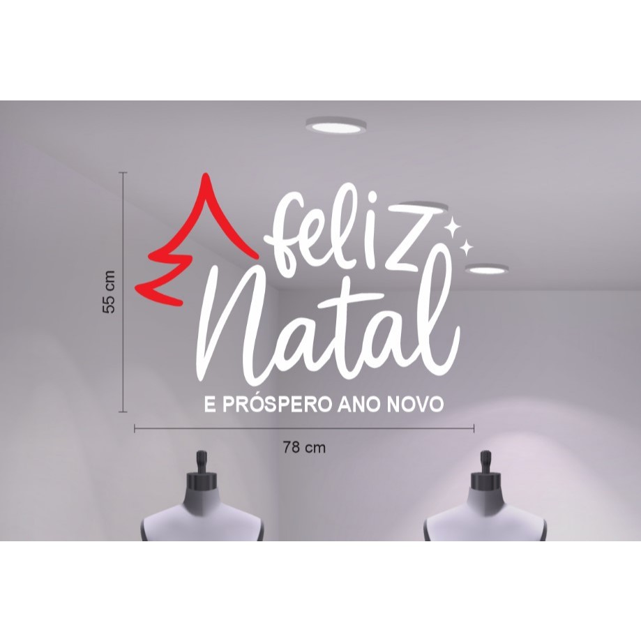 Adesivo de vitrine decoração feliz natal e próspero ano novo , árvore, papai Noel, Merry Christimas