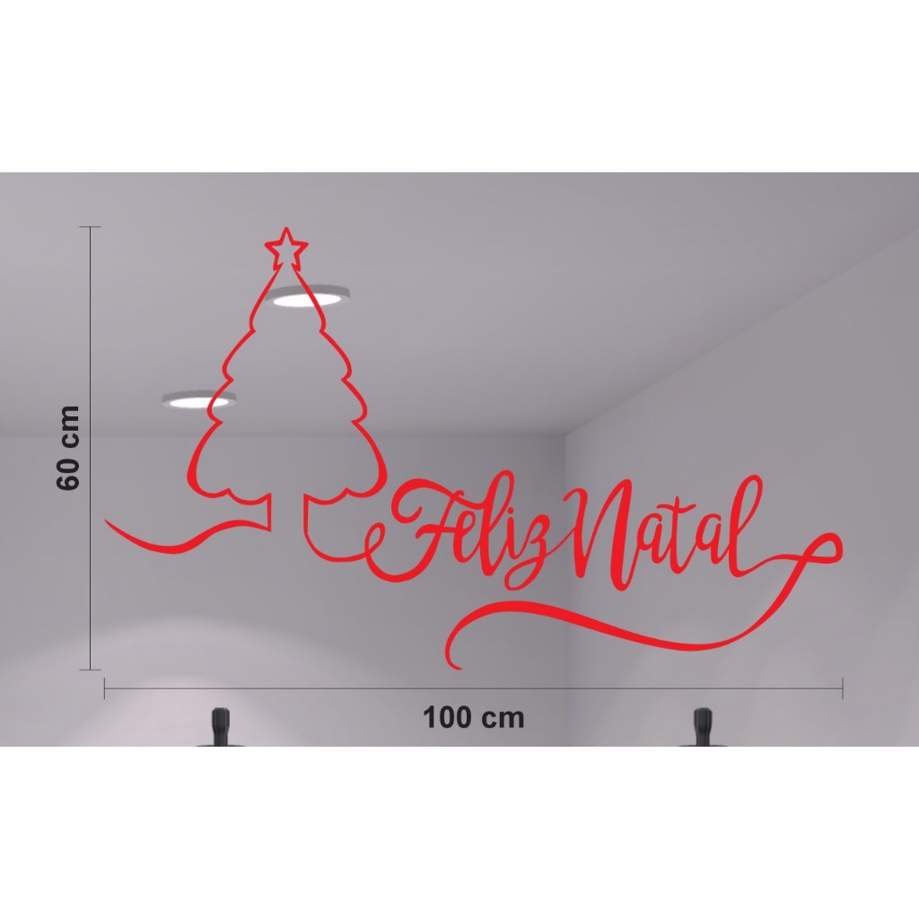 Adesivo de vitrine decoração Feliz Natal - 100x60 cm