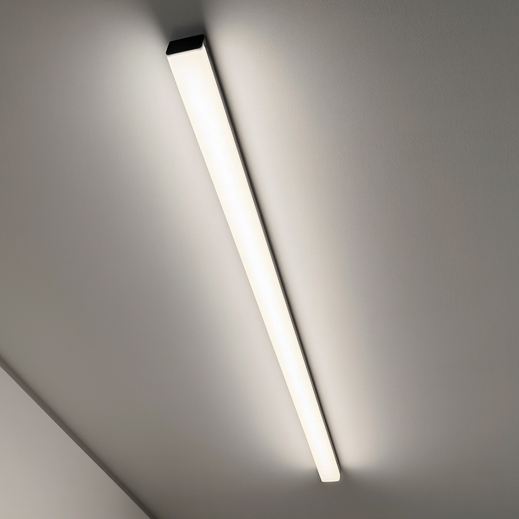Luminaria Pendente Teto Led Sobrepor 1,20M Tubular Linear Retangular Inteligente p/ Escritório Sala