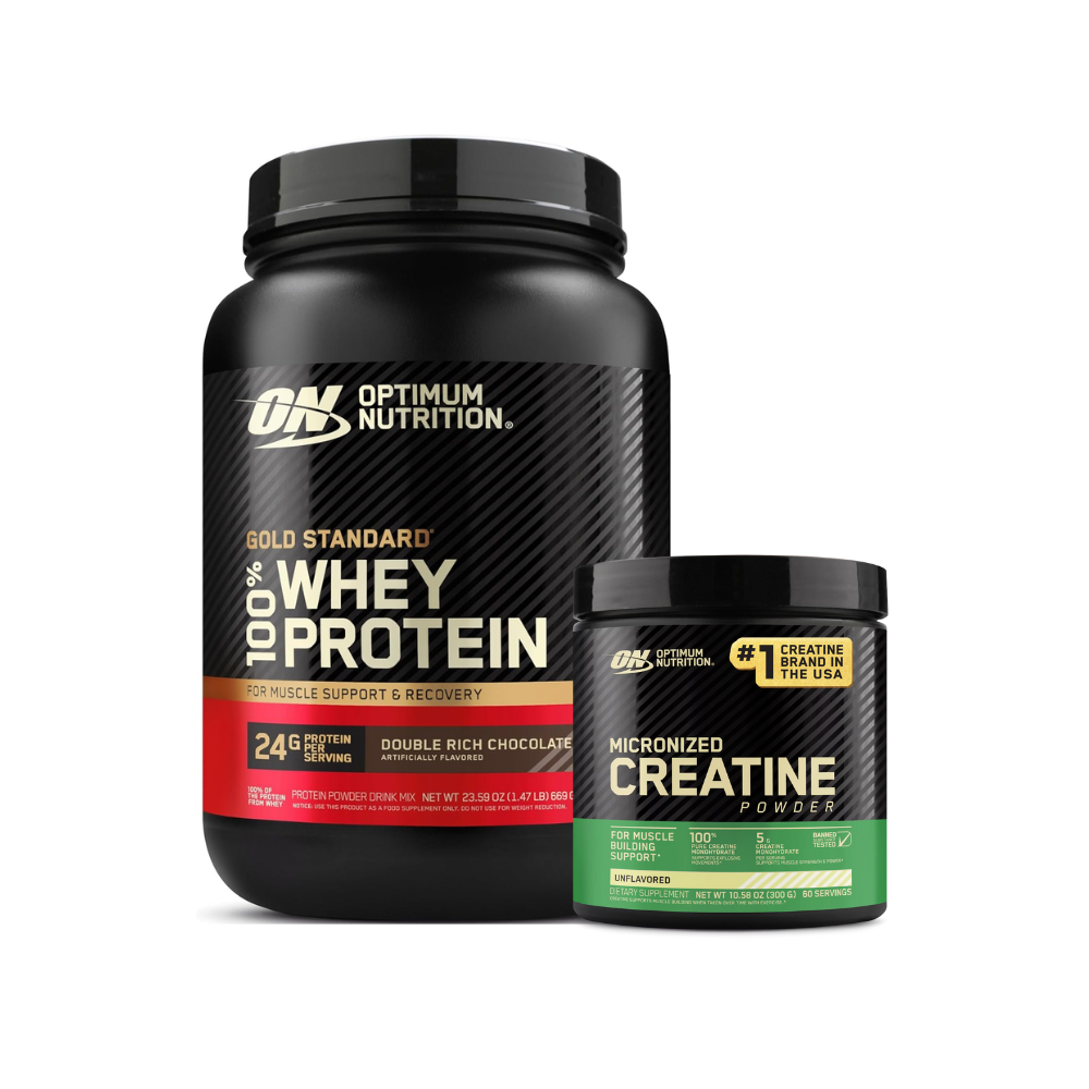 Kit Whey Protein 100% Gold Standard 669g Chocolate + Creatine 300g Optimum Nutrition
