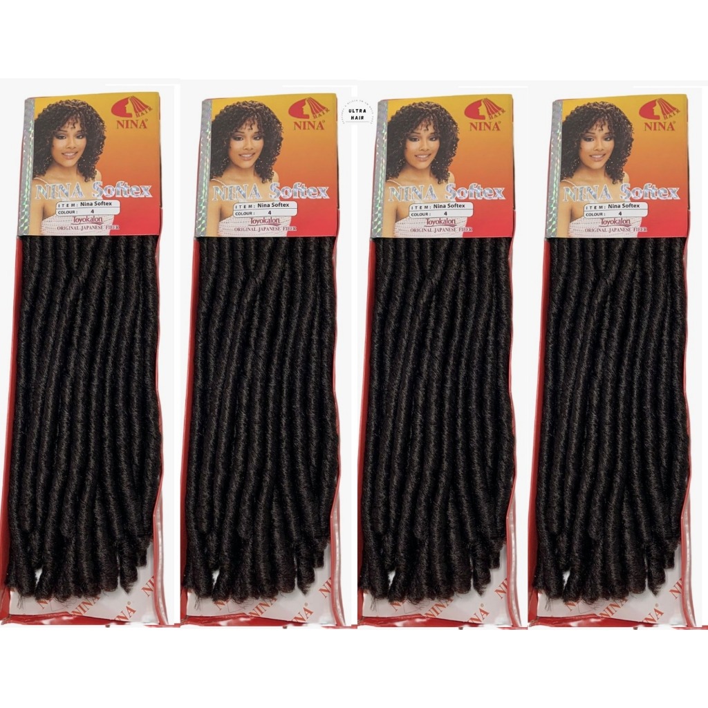 Nina Softex Cabelo Cacheado Com 4 Pacotes De Crochet Braid (Cor 4 Castanho)