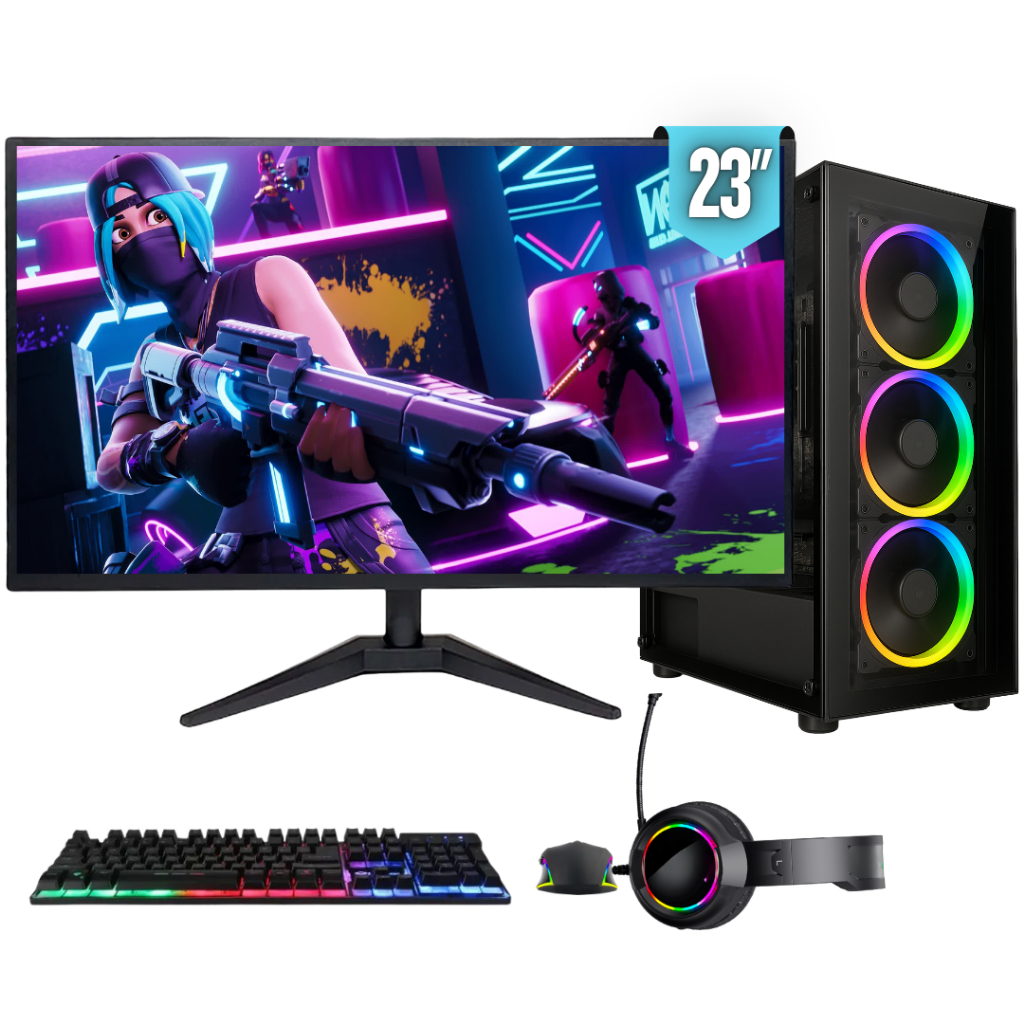 PC Gamer Completo BluePC FORCE, Ryzen 5, Radeon RX, 16GB, SSD 256GB, 500W, Monitor 23" - PGBP-FOR113