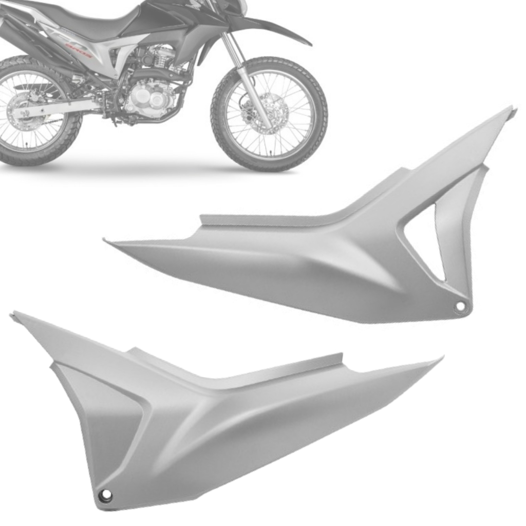 Tampa Lateral Carenagem Prata Bros 160 2015 Moto Par Honda Nxr 160 Preta Modelo Original