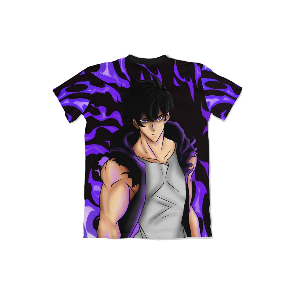 Camiseta Sung Jinwoo Purple Aura Anime Solo Leveling