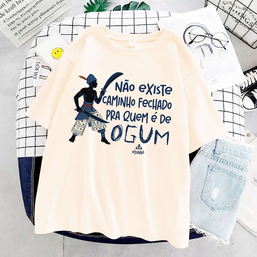 Camiseta Não Existe Caminho Fechado Pra Quem É De Ogum Ogun Umbanda Candomble Unissex