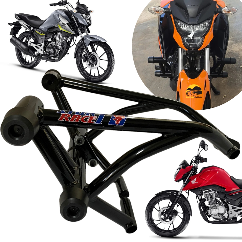 Protetor Stunt Race Cg 160 FAN TITAN START CARGO Honda Cg160 slider proteçao motor e carenagem Street Cage
