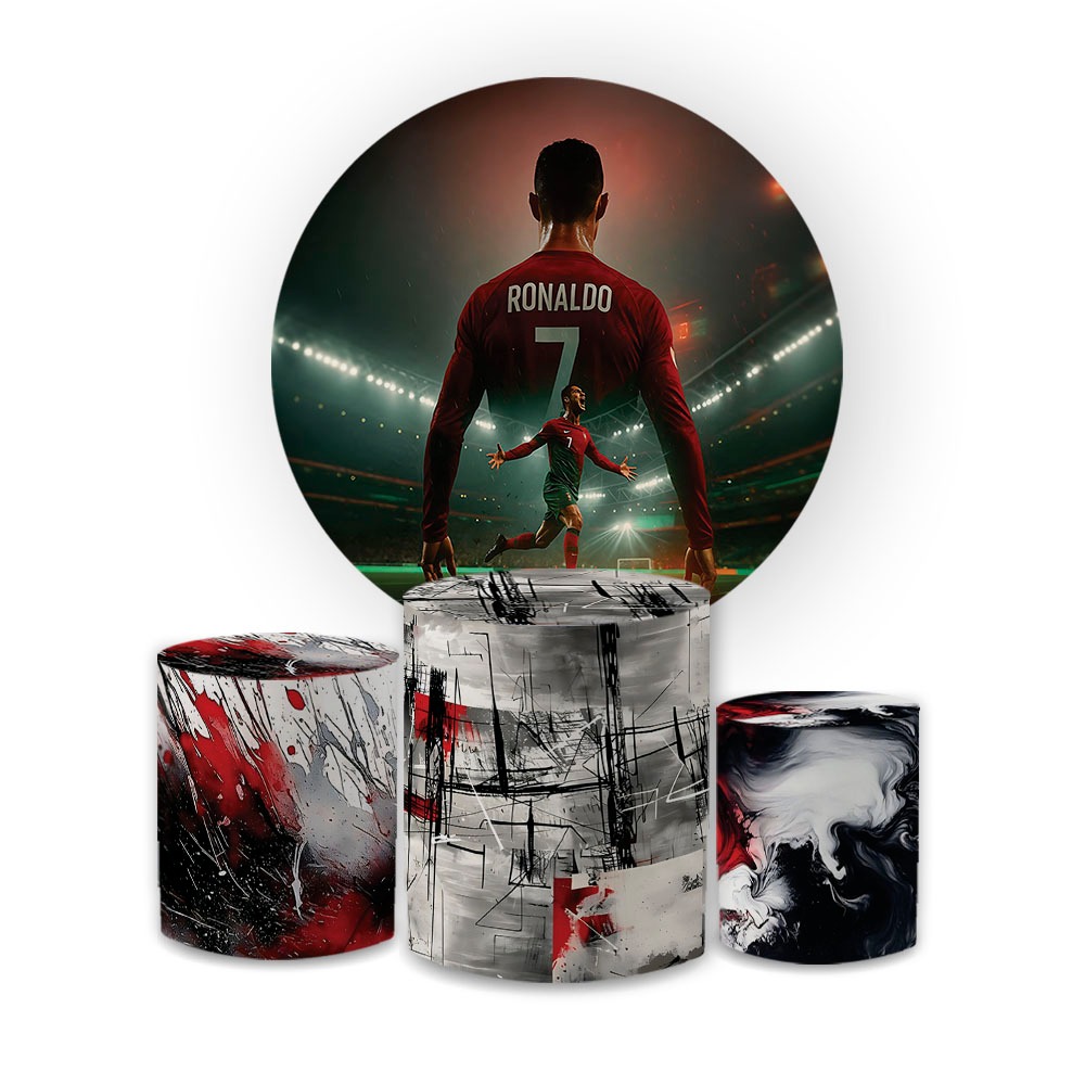 Kit Capas Festiva Para Painel Cilindros Decoração Lançamento Cristiano Ronaldo Cr7 Bibi Paineis