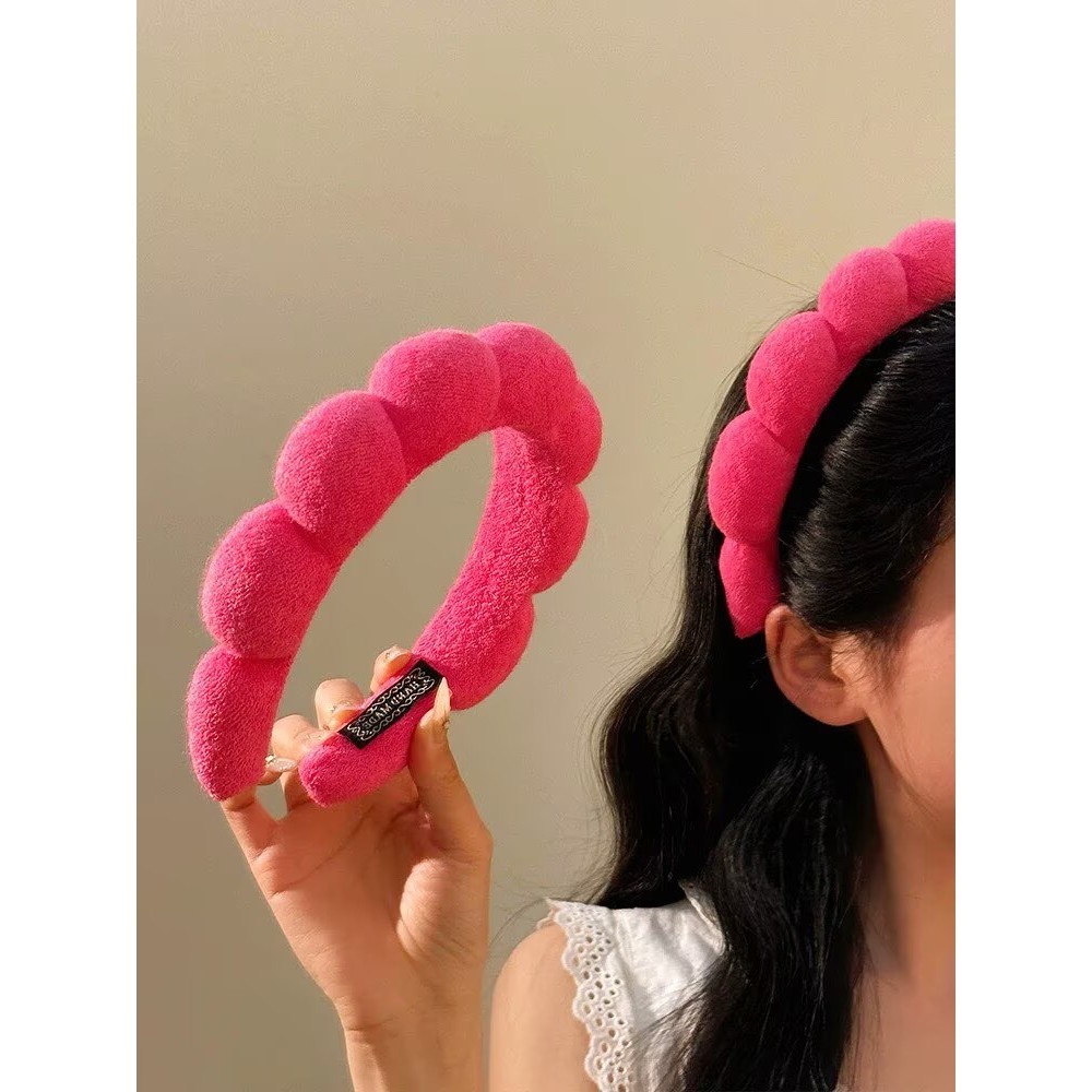 Tiara de cabelo macia em formato de nuvem, mantém o cabelo seco, ideal para lavar e maquiar