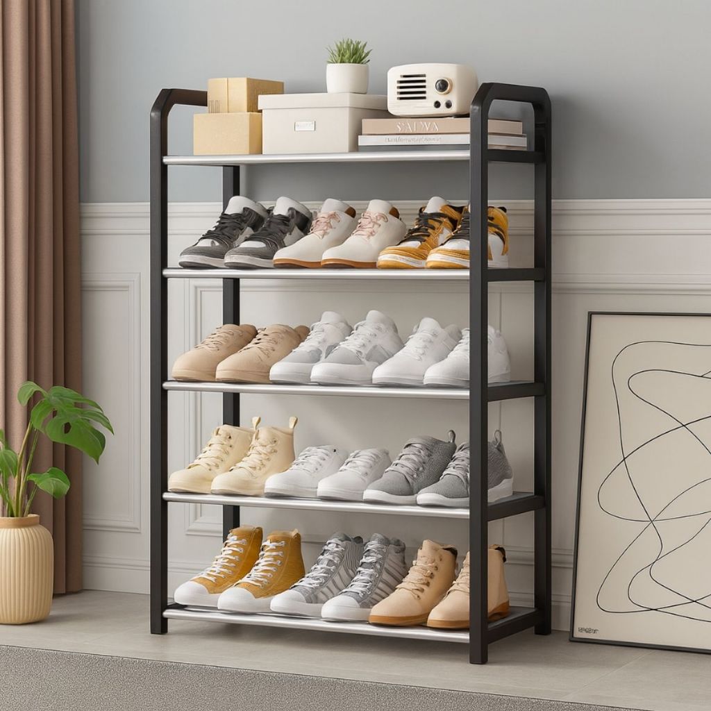 Sapateira 4/5 Andares Closet Guarda Sapatos Porta Estante Sapateira Organizadora Desmontavel Duhome