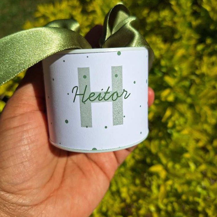 Kit tubolatas personalizadas Poá verde 5x6 *Lembrancinha maternidade e Festa infantil*Chá de bebe*ANIVERSARIO *