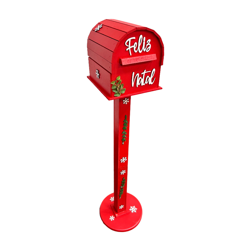 Caixa De Correio Natal Pra Festa Caixa Correio Mdf Desmontavél Papai Noel