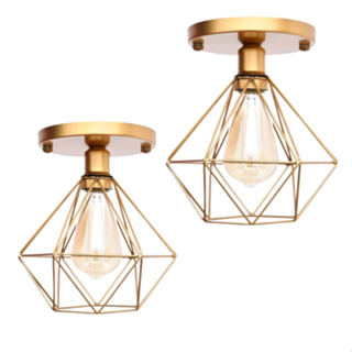 kit 2 lustres Teto Plafon Industrial Aramado Diamante em Oferta na Shopee