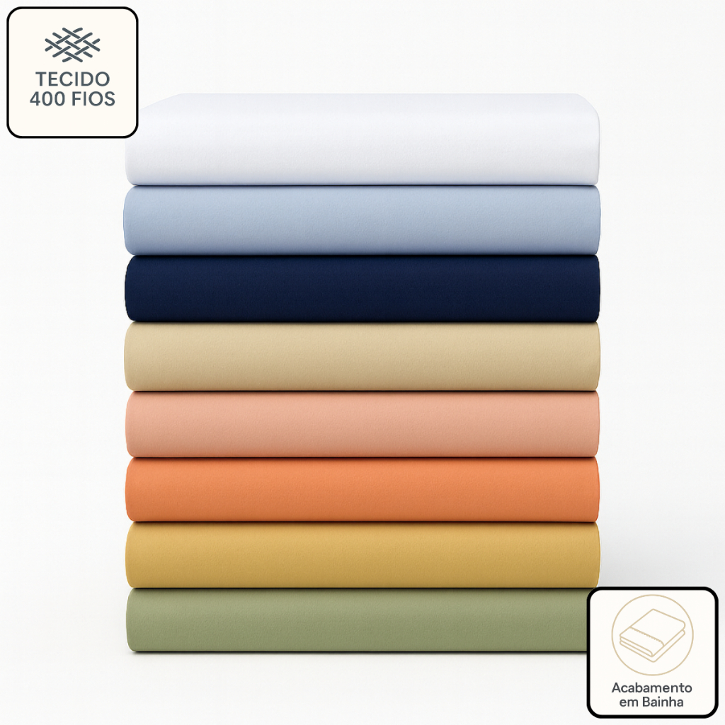 Lençol Sem Elástico 400 Fios Toque Acetinado Super Macio Solteiro, casal, Queen e King - Com Bainha em Oferta na Shopee