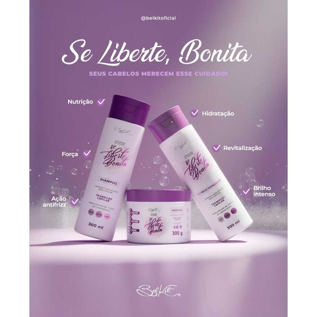 Kit Capilar Profissional Ativador de Cachos Belkit Cabelos Cacheados Cabelos Ondulados Cabelos Crespos