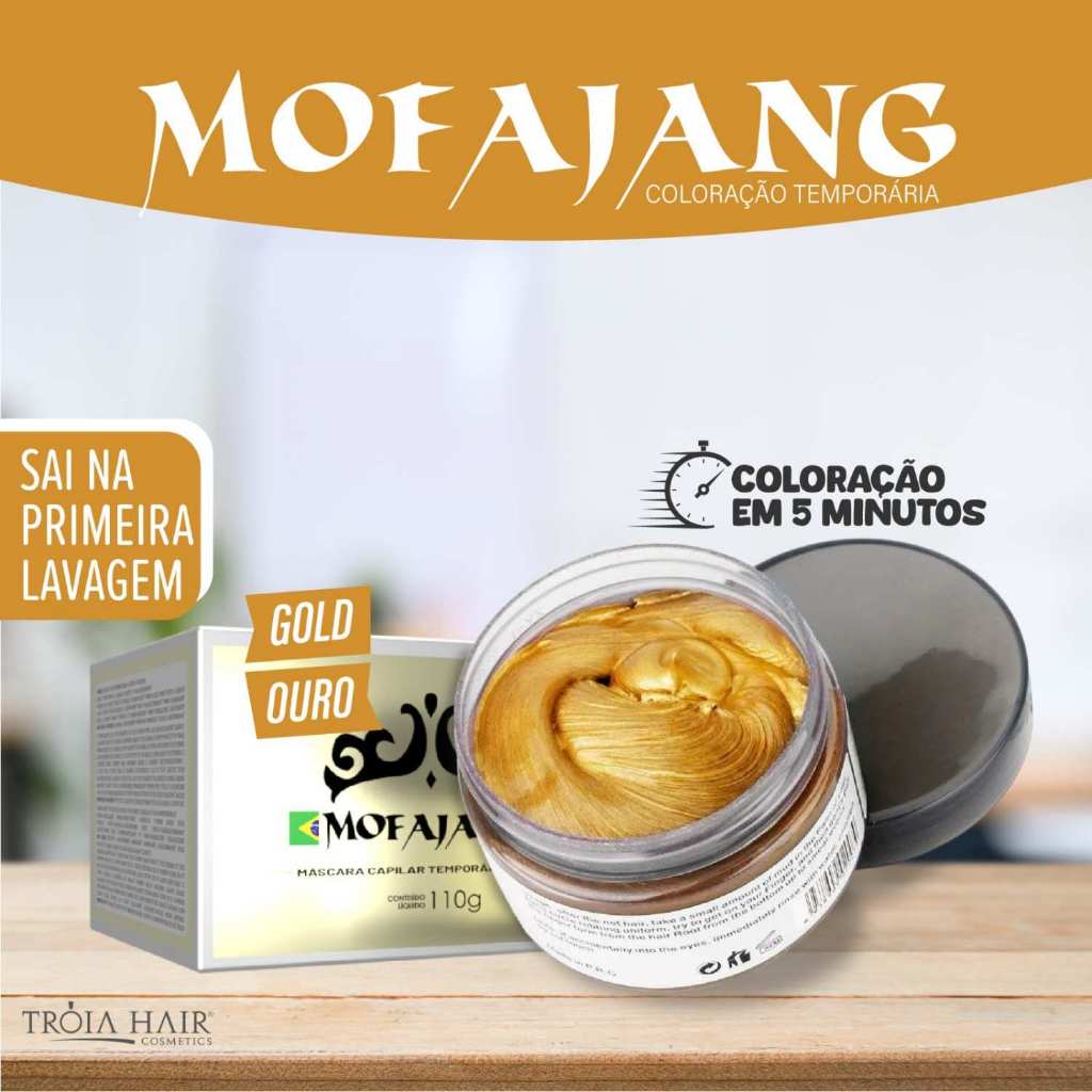 Mascara Mofajang De Coloracao Temporaria - Gold 110g