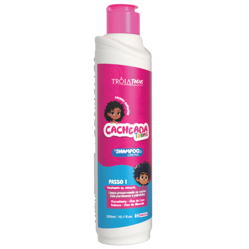 Shampoo Low Poo Cacheada Kids Cheirinho De Chiclete 300ml Tróia Hair