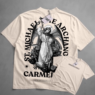 Camiseta Oversized St Michael Arcanjo Na Batalha Self Streetwear Angel Espada Carmelite Guerreiro em Oferta na Shopee