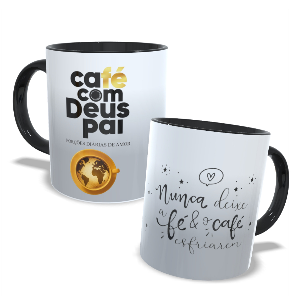 Caneca de Porcelana Café com Deus Pai Personalizada com NOME 2026 devocional motivacional Oferta Presente Ideal