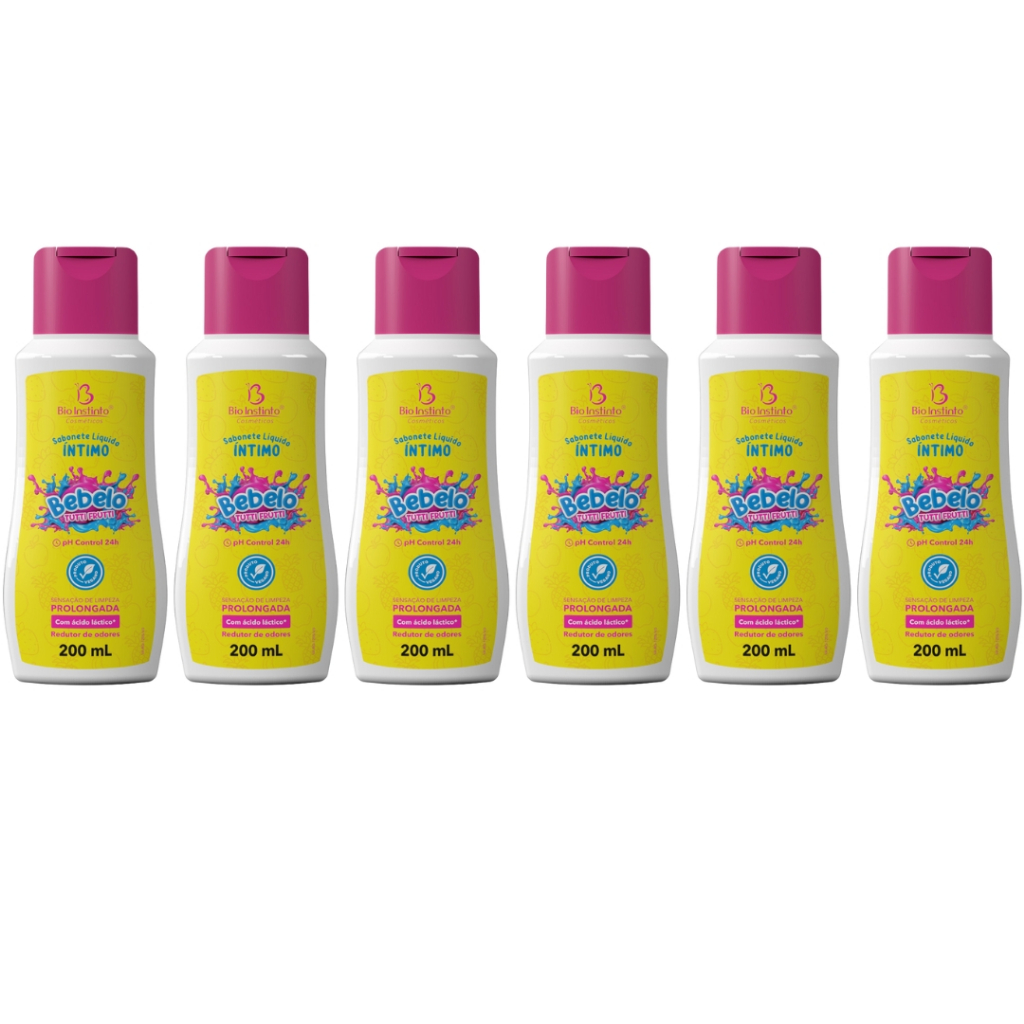 Kit 6 Sabonete Íntimo Bebelo Tutti Frutti Bio Instinto 200ml
