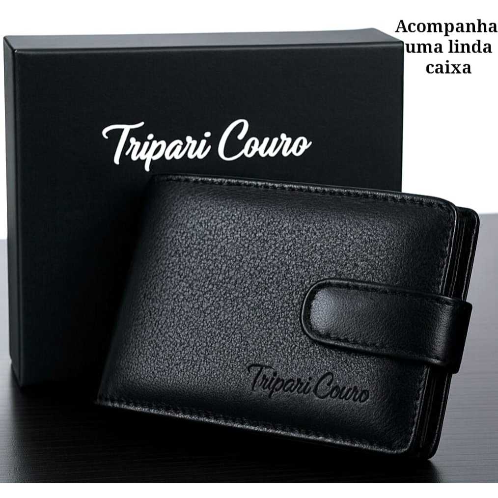 Carteira masculina Couro legítimo premium extra macio super completa em Oferta na Shopee