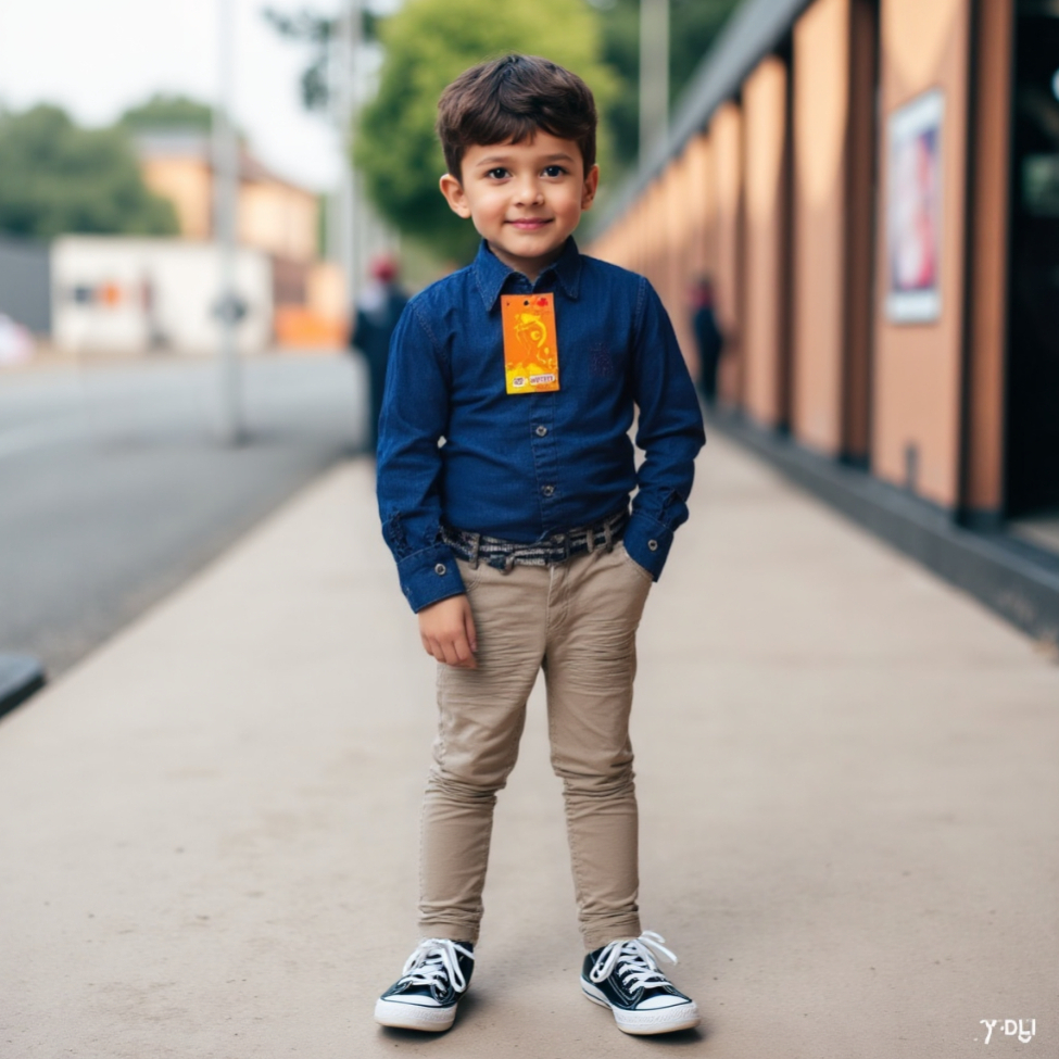 Kit Conjunto Jeans Premium Camisa Manga Longa Algodão e Calça Skinny com Lycra (Tamanhos 1 a 16 Anos)
