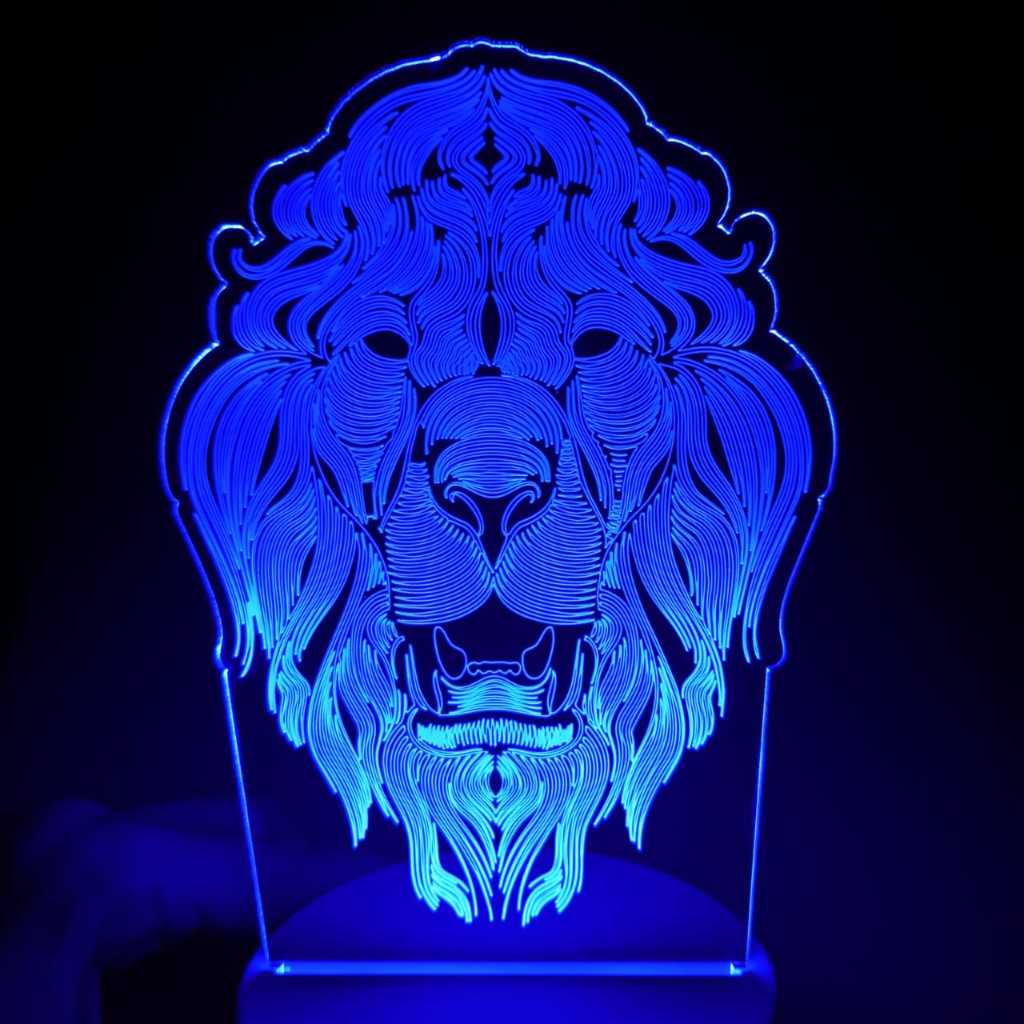Abajur Luminária Leão da Tribo de Judá Led 3D ac0210 Presente Criativo Decorativo Evangélico homem mulher Evangélica