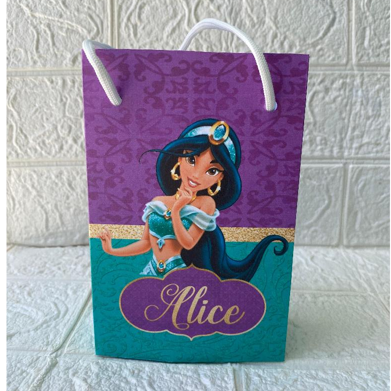Sacolinha Surpresa Princesa Jasmine Personalizada Com Alça (PEGUE E MONTE)