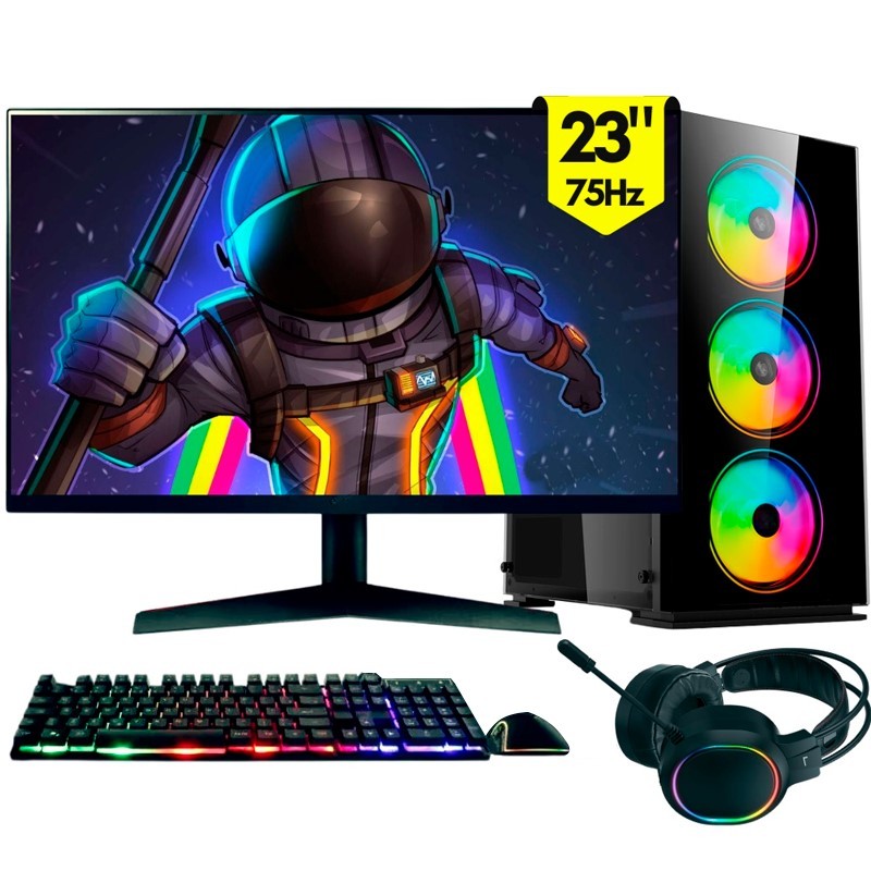Computador Gamer completo 2Eletro RGB, Intel Core i7, 16GB, SSD 512GB, Monitor 23"- PG2E-1022RG em Oferta na Shopee