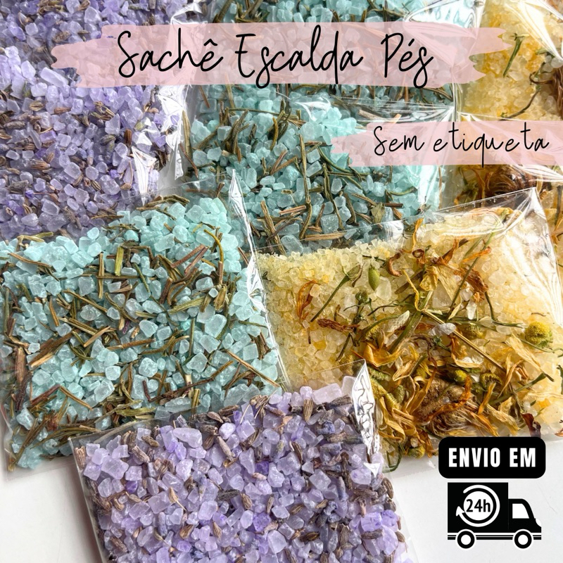 100 Escalda Pés Artesanal Relaxante | Sais | Lembrancinha | Brinde | Autocuidado | Spa dos Pés Kit 100 | 50 | 20 SACHÊS em Oferta na Shopee