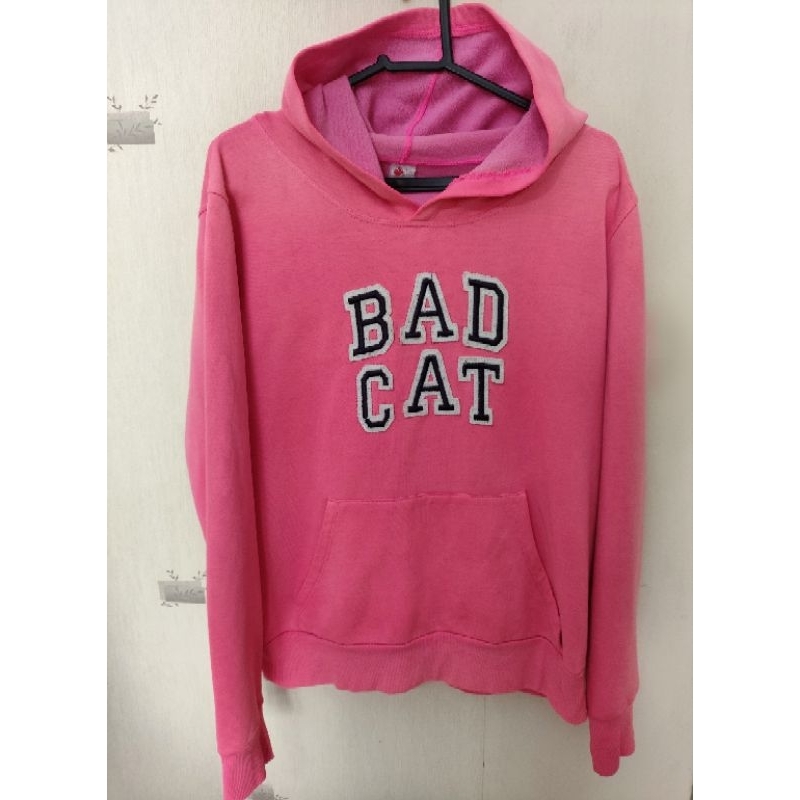 Blusa com Capuz Feminino de Moletom Rosa Bad Cat Tamanho P