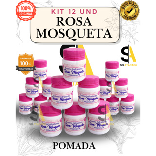 Kit 12 UND - Creme Hidratante Rosa Mosqueta + Vitamina A + Tira manchas - Baruc em Oferta na Shopee