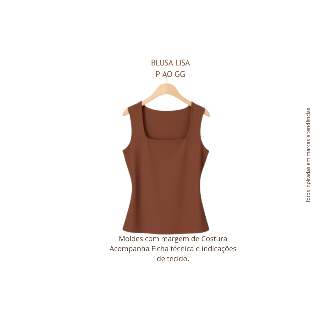 MOLDE BLUSA LISA GRADE P AO GG, IMPRESSO EM PAPEL 100g em Oferta na Shopee