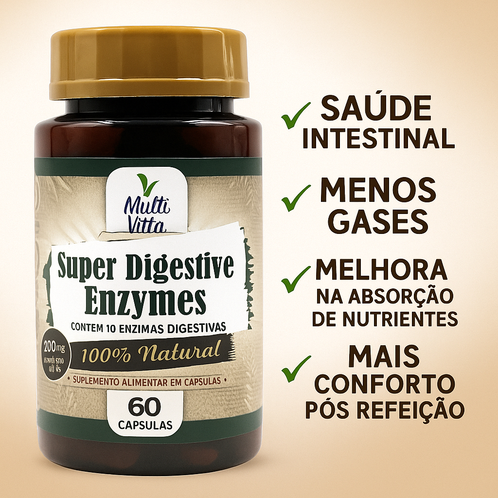 Super Enzimas Digestivas (digestive Enzymes) 60 Caps 200MG | MULTIVITTA
