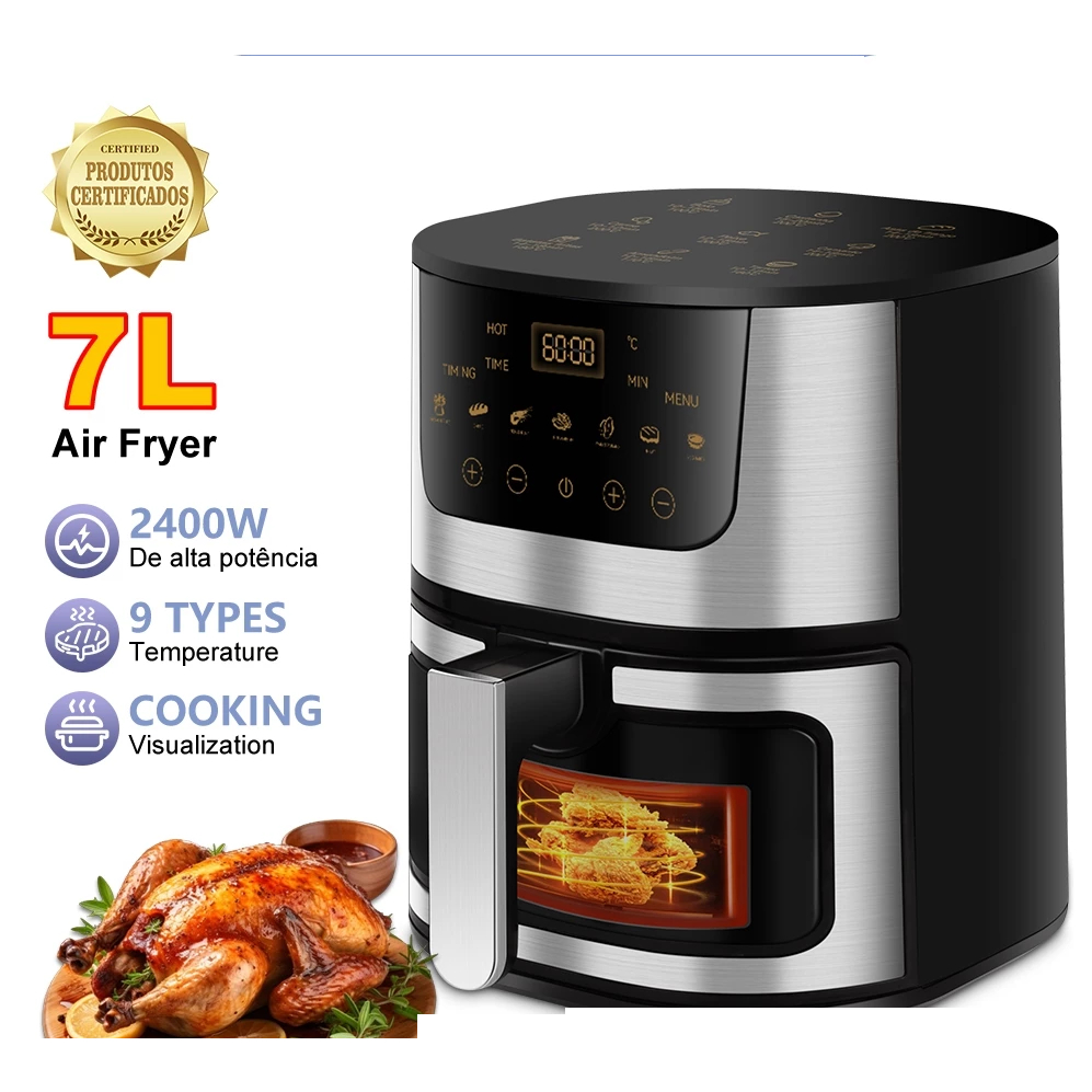 Air Fryer 7L / Fritadeira 220v 1800W forno elétrico 3 em 1 fritadeira elétrica air fryer