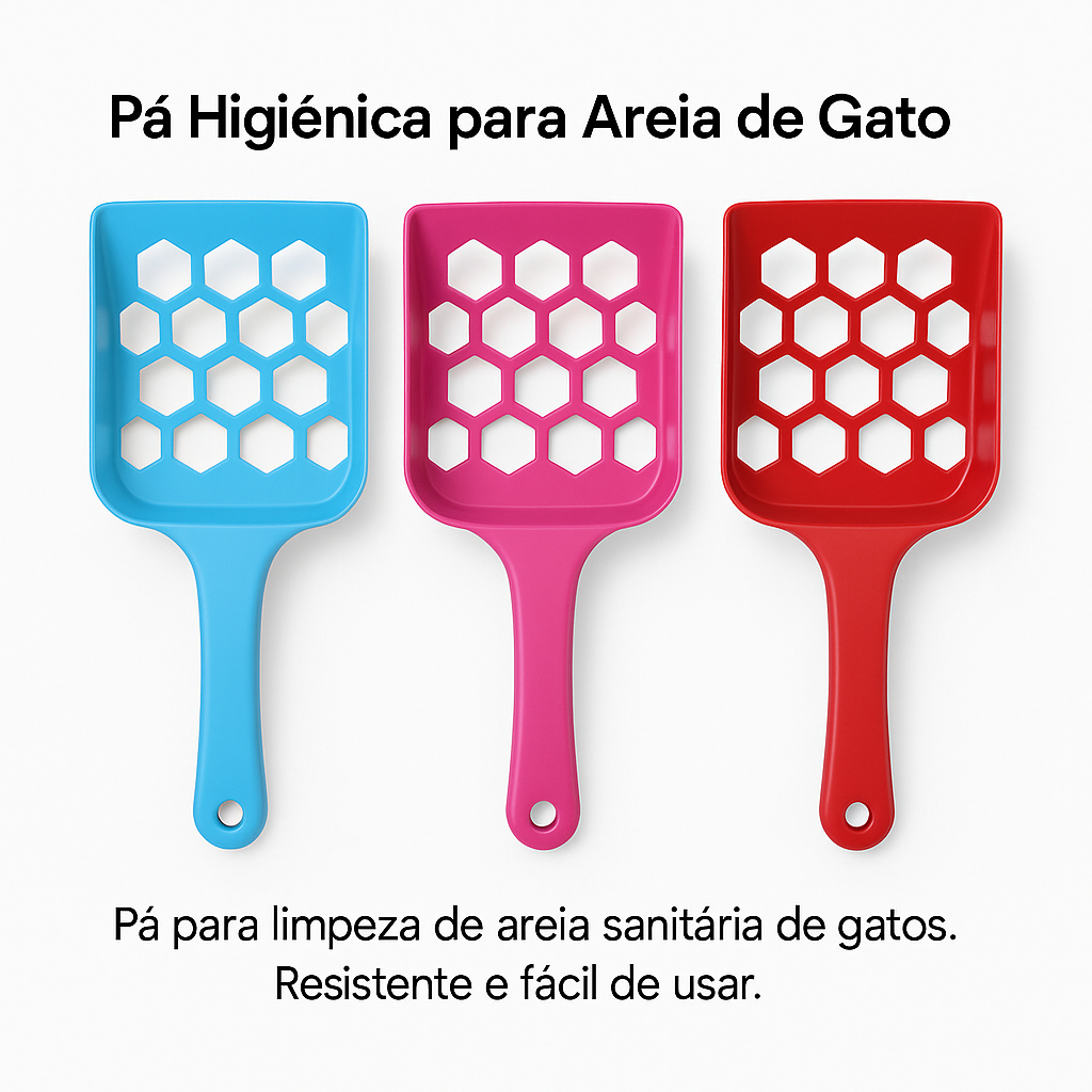 Pá Higiênica para Areia de Gato – Plástica, Resistente e Fácil de Usar