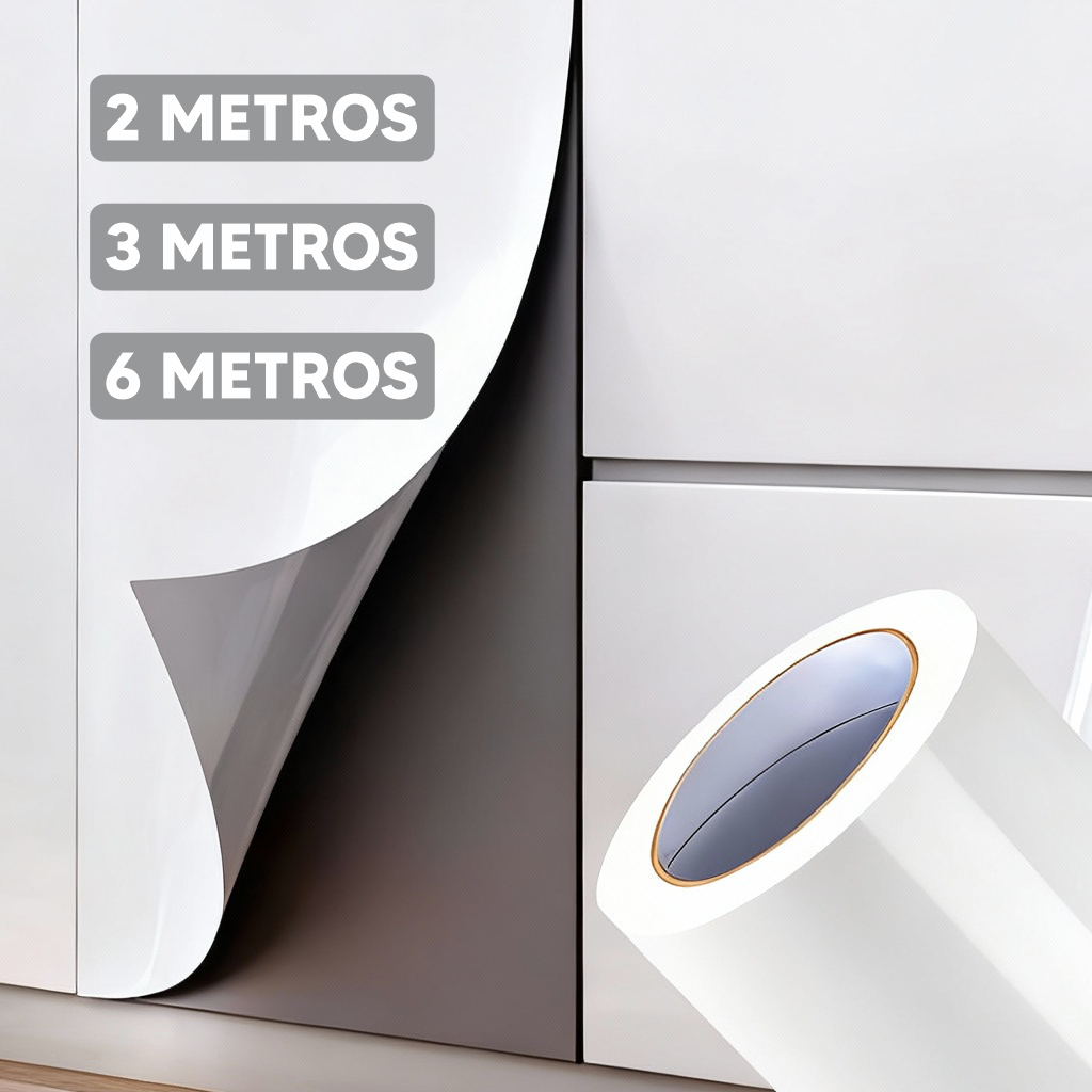 Papel Adesivo Envelopamento Moveis Lavável Vinilico Branco