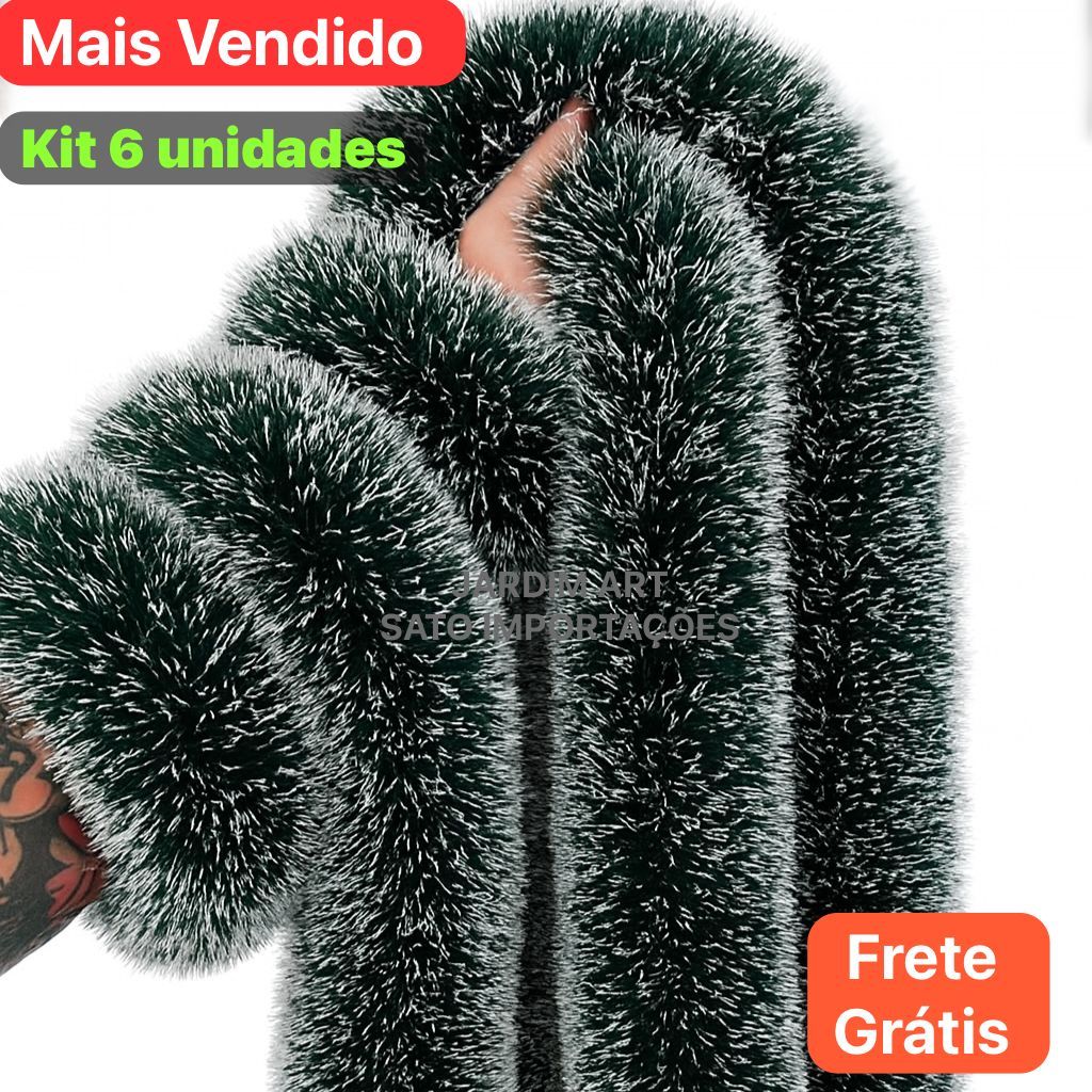 kit 6 Pluma de Natal CEIA FESTA Luxo Grosso festão natalino Nevado