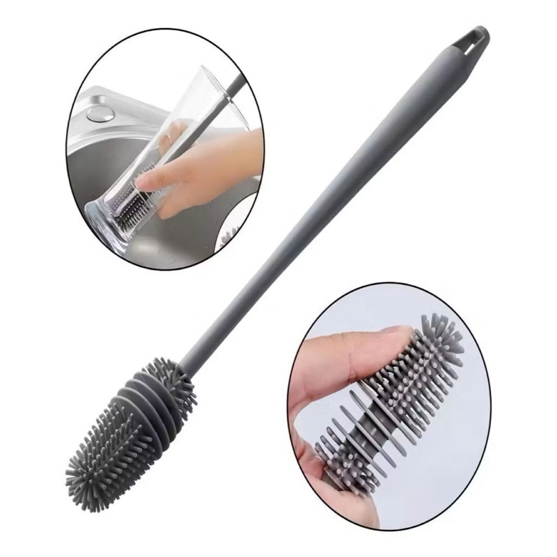 2 Escovas Multiuso Silicone Lavar Garrafa Mamadeira Copo  Suqueira Jarra