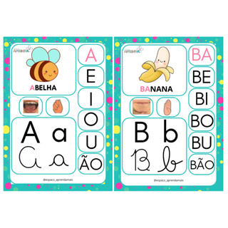 ALFABETO ESPECIAL COMPLETO PARA MURAL PLASTIFICADO - COM SÍLABAS- ALFABETO FÔNICO- LIBRAS em Oferta na Shopee
