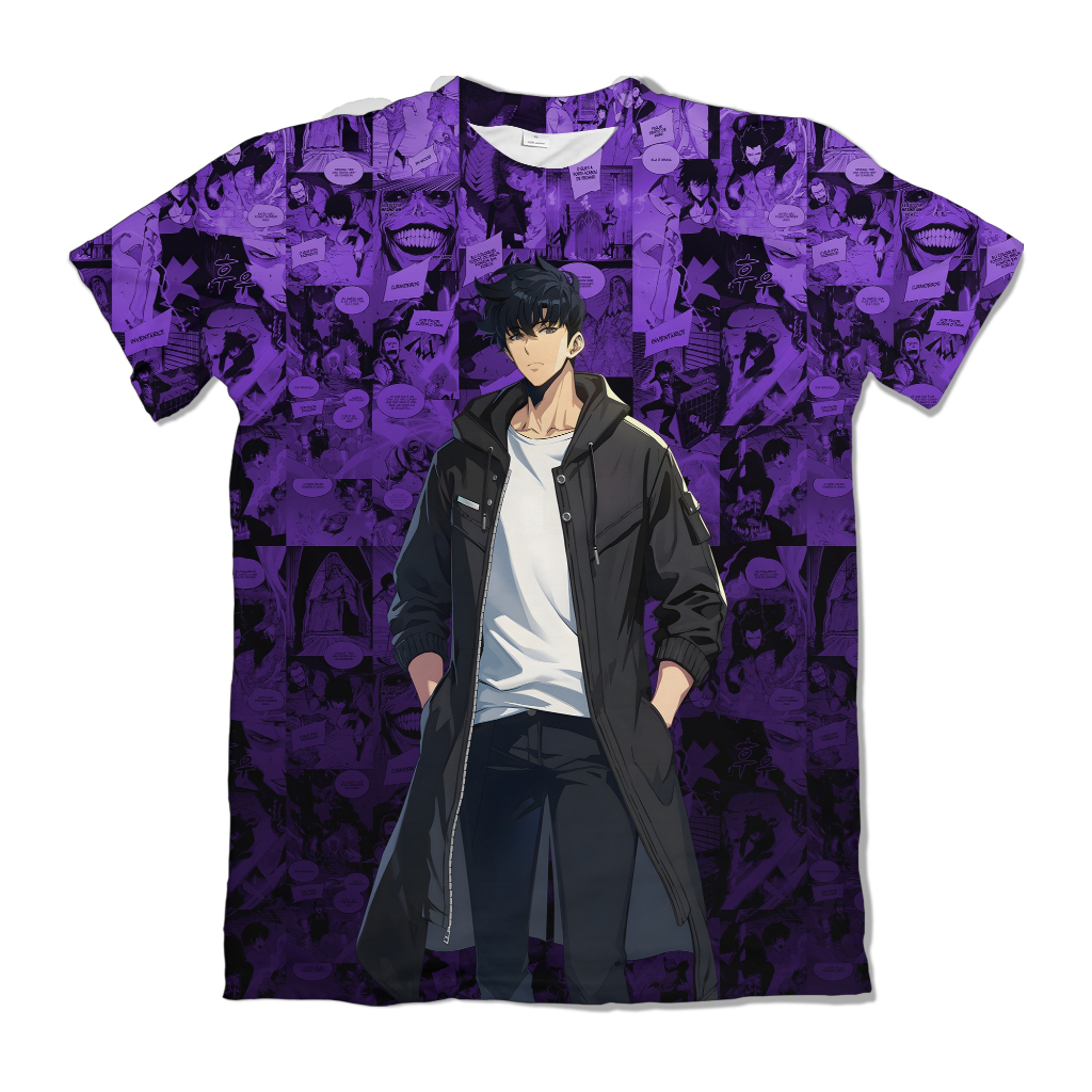 Camiseta Mangá Purple Sung Jinwoo Anime Solo Leveling
