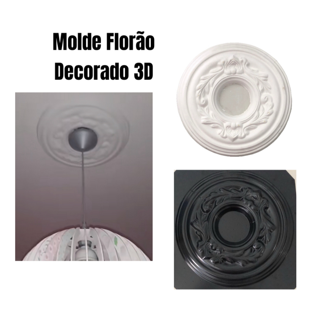 Forma Em Abs 1mm 3d Florão Decorado 40cm