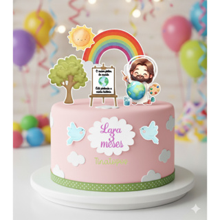 Topo de Bolo Jesus Maior Pintor do Mundo - Topo simples- * Tina topos* *(NÃO ESQUEÇA DE ENVIAR O NOME E IDADE)* em Oferta na Shopee